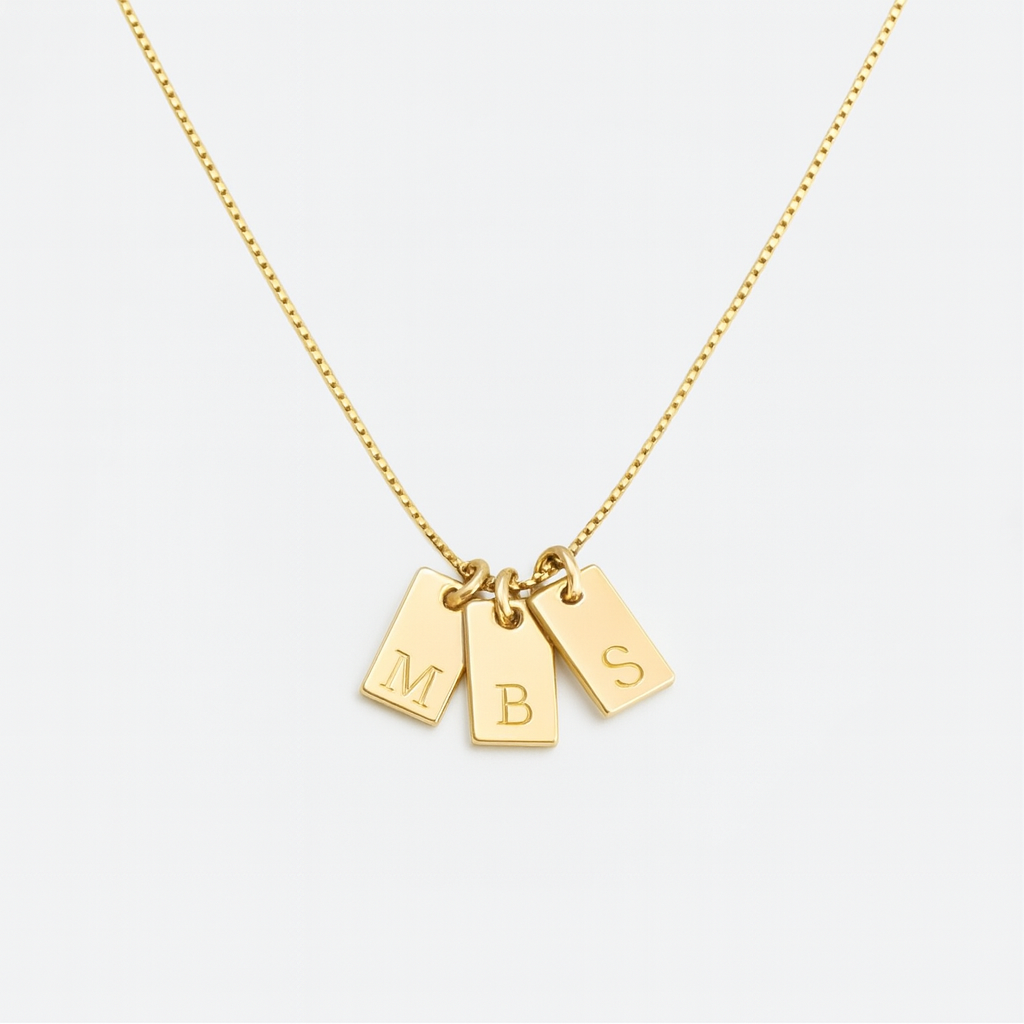 Mini Tablet Initial Necklace-Dazzledvenus