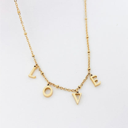 Love Initials Ball Chain Necklace--Dazzledvenus