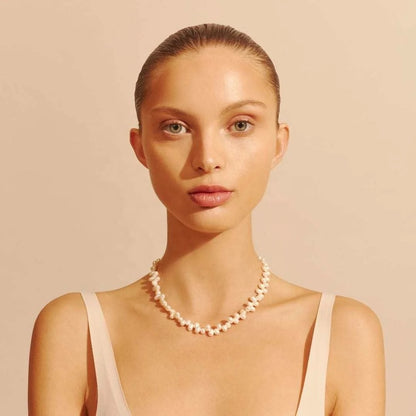 Poppy Pearl Choker Necklace-Purchase stylish Twisted Herring Bone Necklace. Explore our online collection for trendy accessories reflecting the charm of the Emerald Isle. Order yours now!-Dazzledvenus