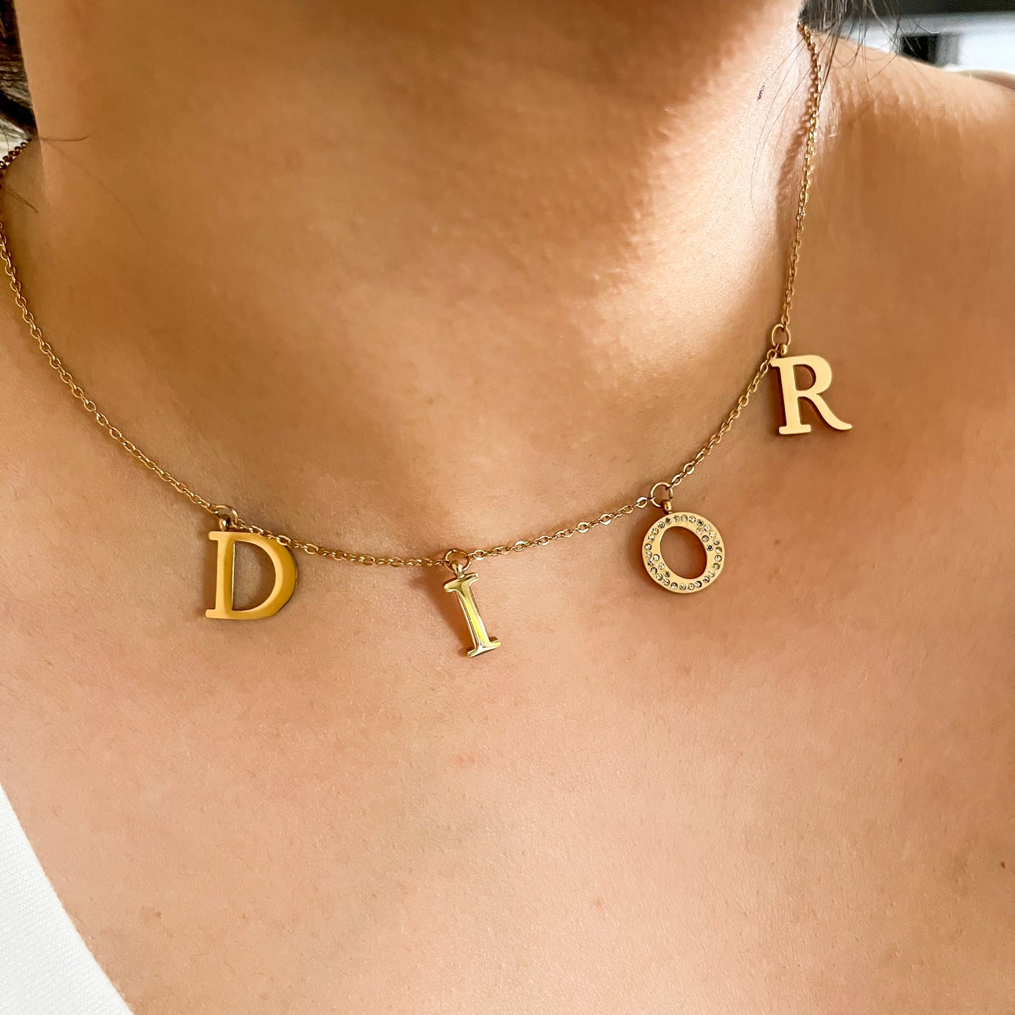 Dangling Letters Dream Necklace-Discover our exquisite CZ Dangling Letters Dream Necklace collection. Elevate your style with our stunning jewelry designs. Don't Miss Out, Buy now! 🏆-Dazzledvenus