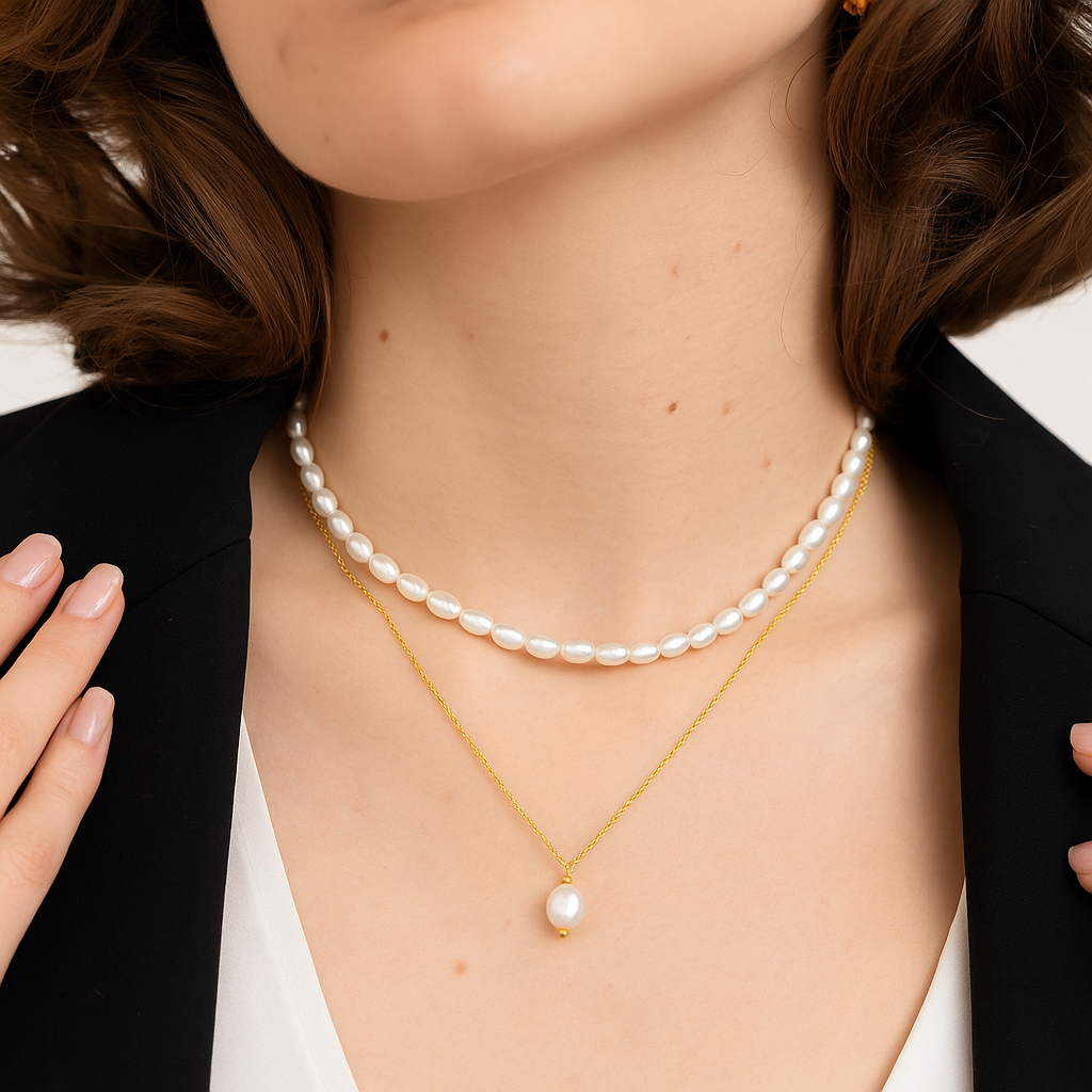 Multilayered Ophelia Pearl Necklace-Purchase authentic Pearl Double Layer Necklace. Embrace timeless elegance with our exquisite collection. Shop now our exquisite collection today!💥-Dazzledvenus