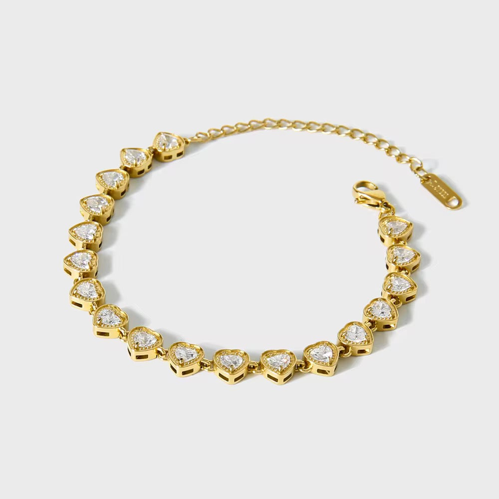 Zoe Heart Bracelet-Dazzledvenus