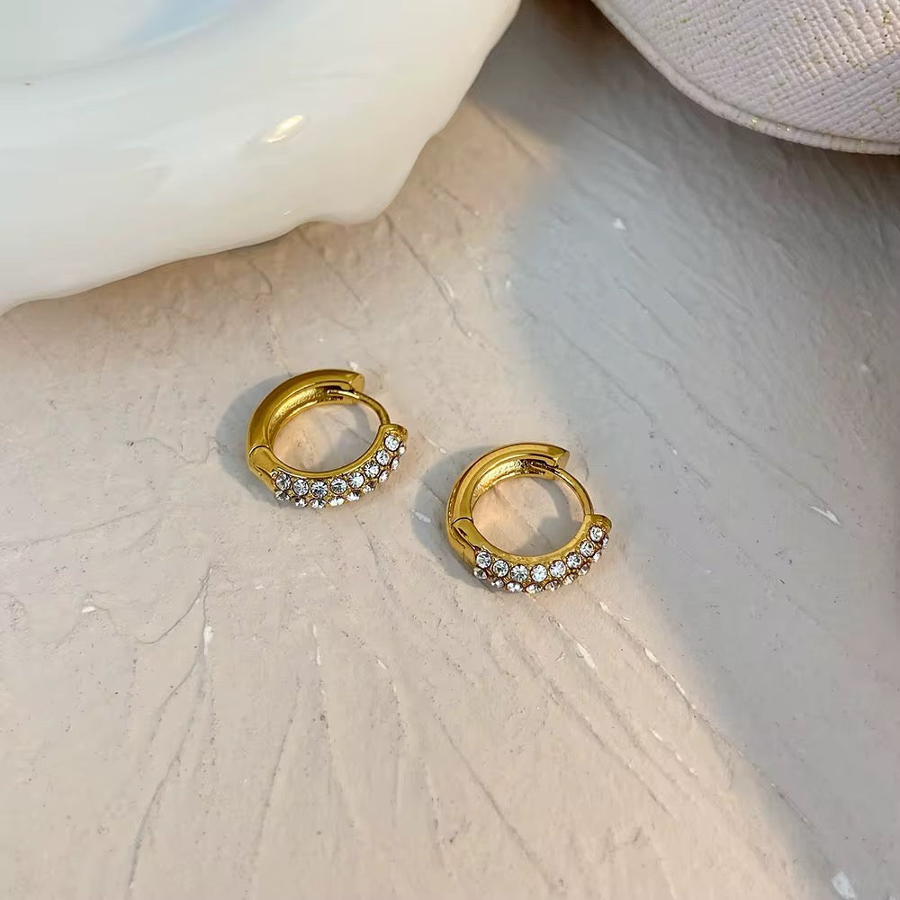 Scarlett Pavè Huggie Earring-Dazzledvenus