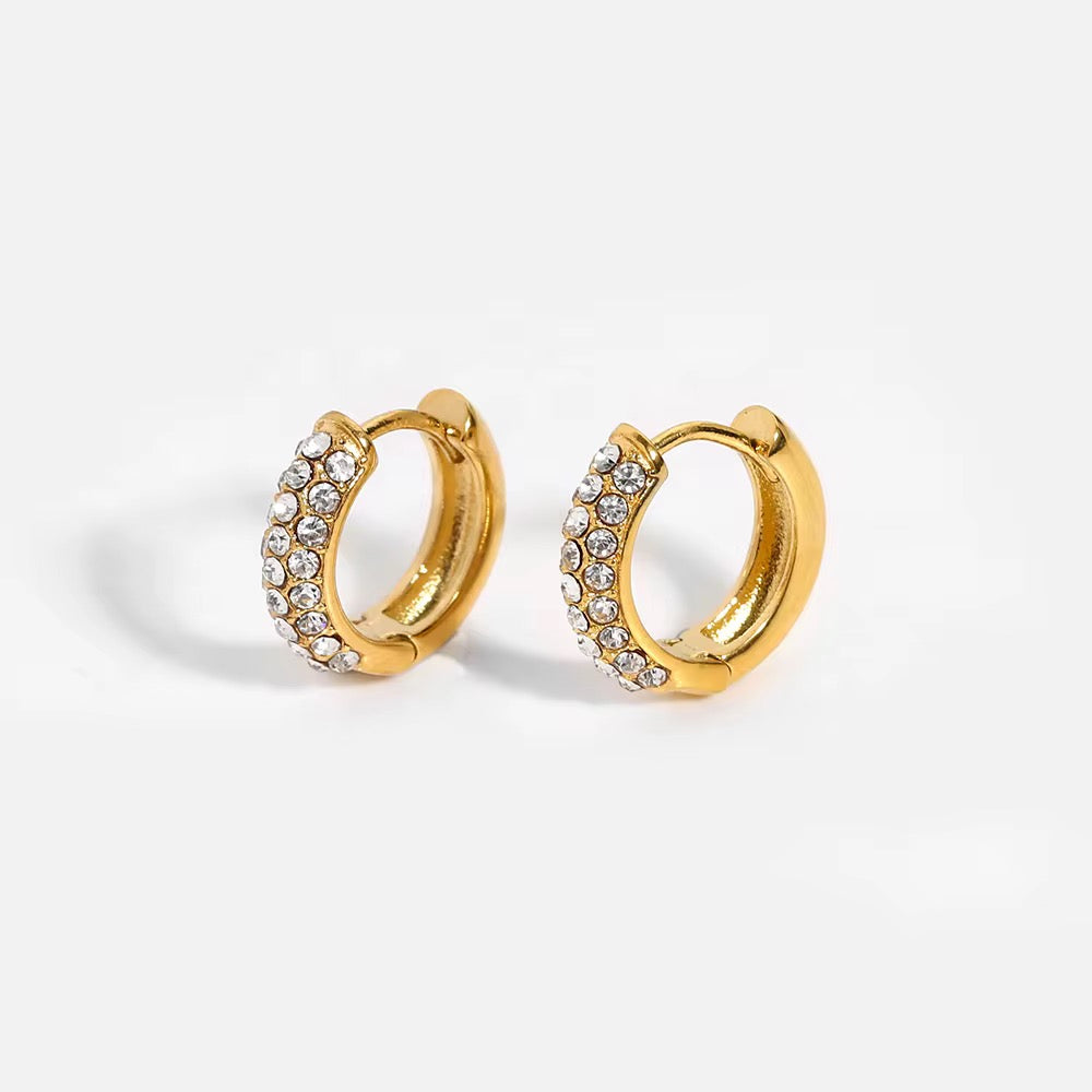 Scarlett Pavè Huggie Earring-Dazzledvenus