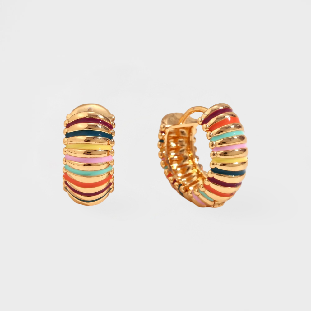 Colourpop Shell Hoop Earrings-Explore our stylish collection of Two Ways Detachable T- Bar Earring. Elevate your style with these chic accessories, perfect for any occasion. Shop now! 🔥-Dazzledvenus