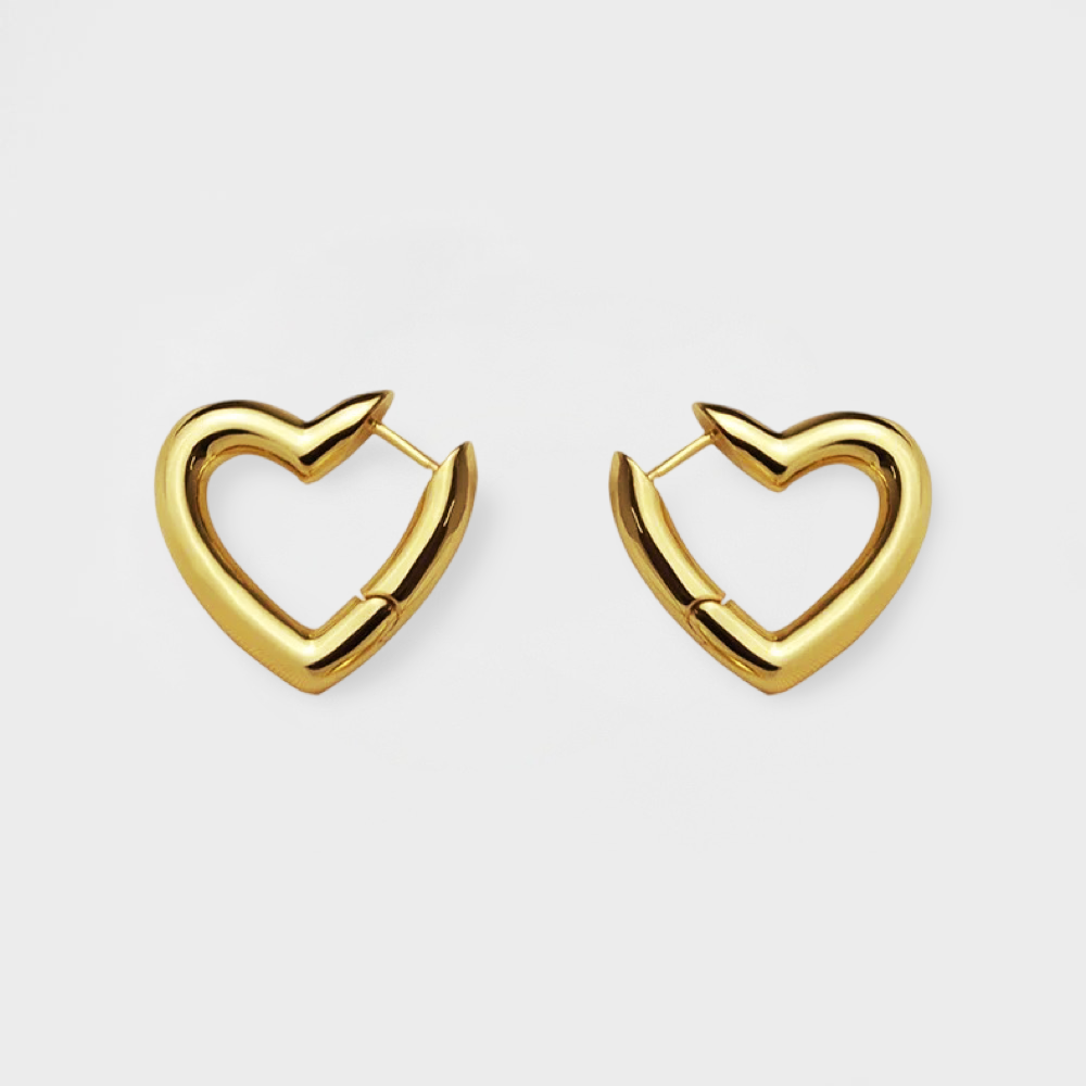 Amour Heart Hoop Earring-Shop our collection of romantic and stylish heart hoop earrings online. Find the perfect accessory to express your love and elevate your style. Purchase now!💟-Dazzledvenus