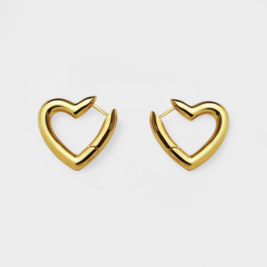 Amour Heart Hoop Earring-Shop our collection of romantic and stylish heart hoop earrings online. Find the perfect accessory to express your love and elevate your style. Purchase now!💟-Dazzledvenus