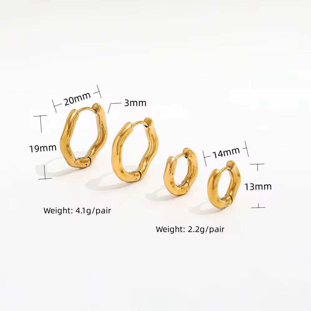 Wave Huggie Hoop Earring-Dazzledvenus