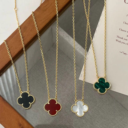 Reversible Luxe Clover Necklace-Discover the enchanting CZ Four Leaf Reversible Clover Necklace. Uncover the elegance of this reversible piece, perfect for any occasion. Shop Now!-Dazzledvenus