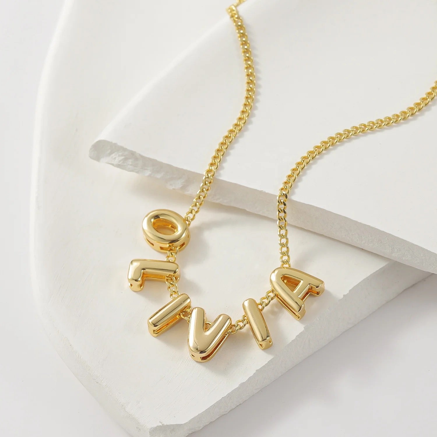 Personalised Bubble Name Necklace-Elevate your style with a personalized touch! Order your personalised bubble name necklace now to add a unique accessory to your collection. Don't miss out!-Dazzledvenus