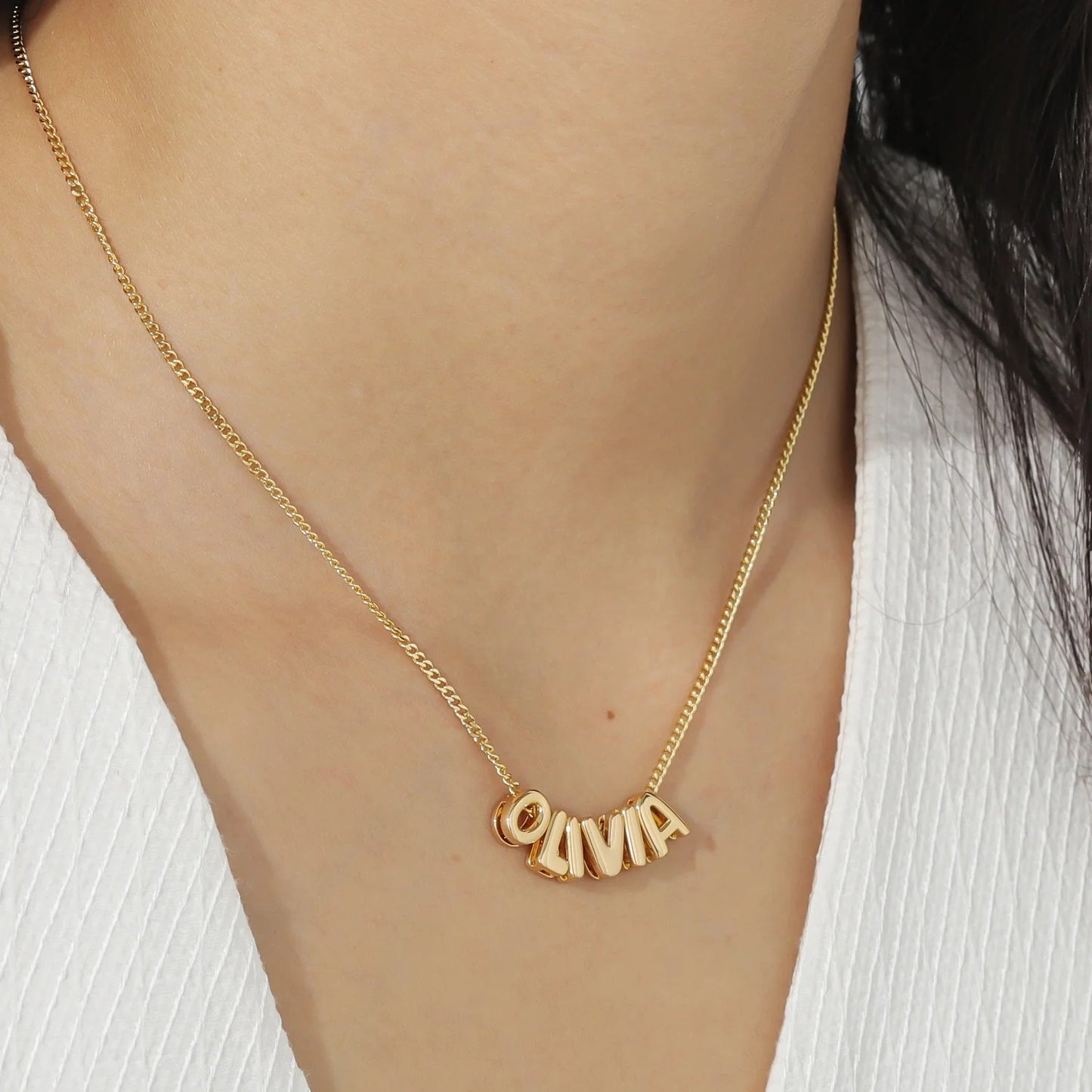 Personalised Bubble Name Necklace-Elevate your style with a personalized touch! Order your personalised bubble name necklace now to add a unique accessory to your collection. Don't miss out!-Dazzledvenus