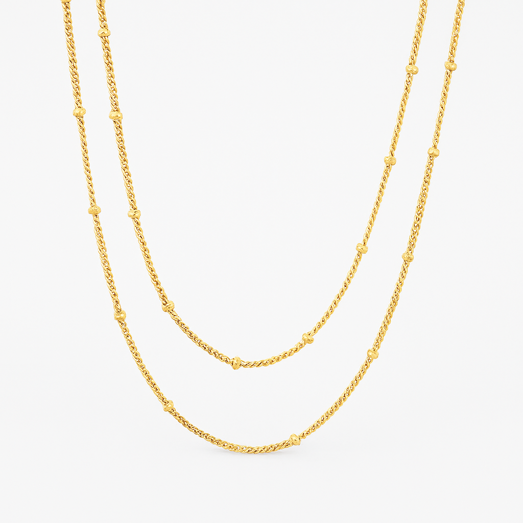 Dotted Satellite Duo Necklace-Explore our elegant Balance Beam T-Bar Chain Necklace collection. Enhance your style with our sophisticated designs. Order now for timeless elegance! 🏆-Dazzledvenus