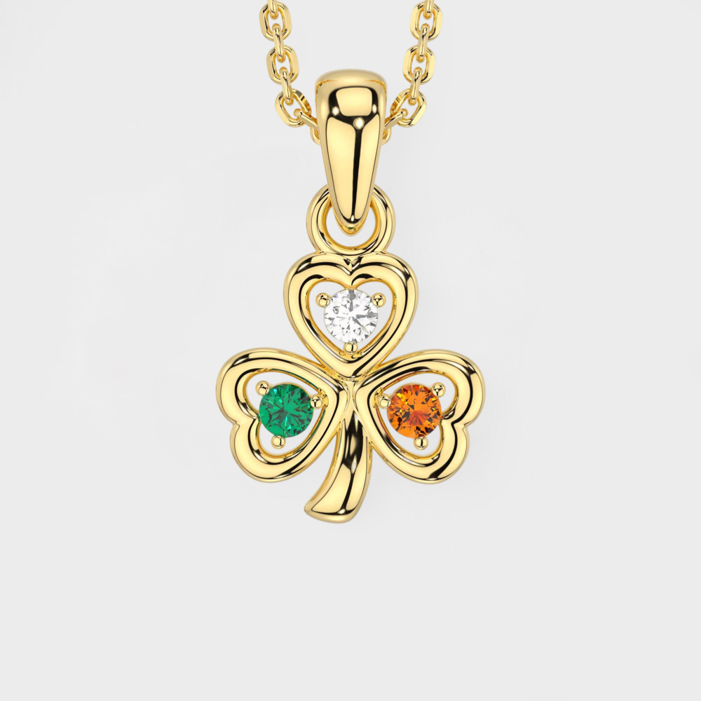 Irish Shamrock Clover Necklace-Dazzledvenus