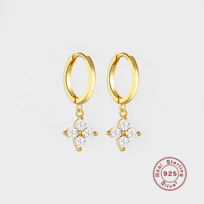 Flower Huggie Hoop Earring--Dazzledvenus