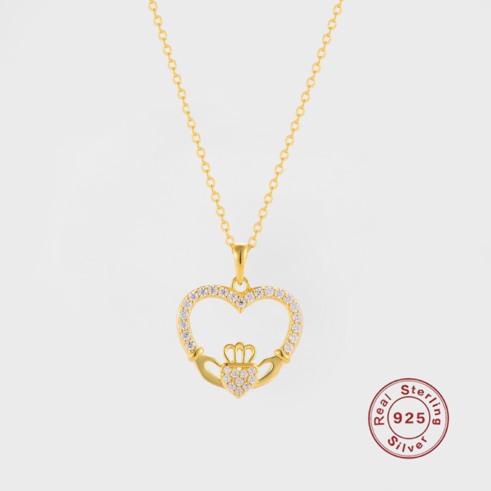 Claddagh Heart Necklace-Dazzledvenus