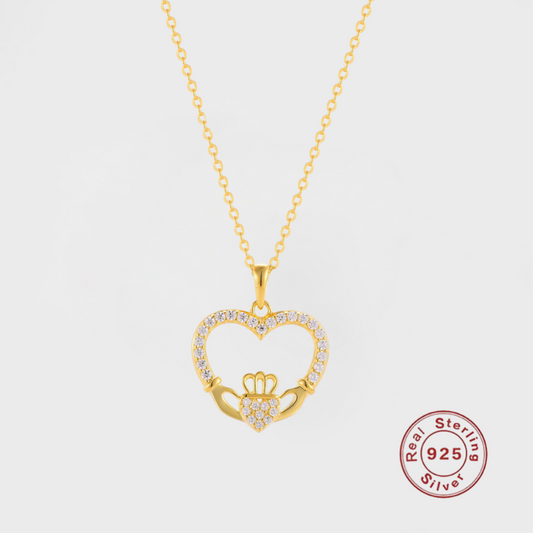 Claddagh Heart Necklace--Dazzledvenus