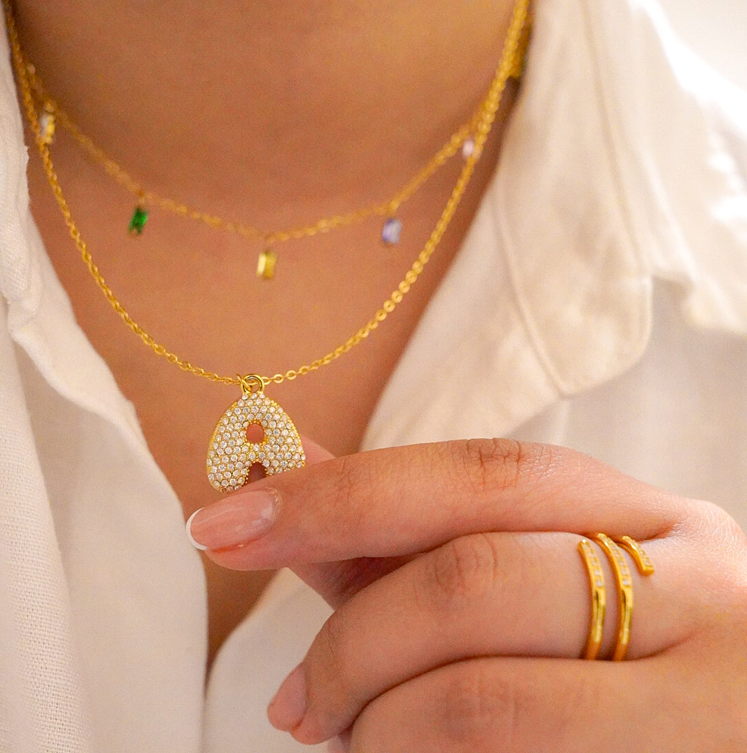 Hailey Diamond Bubble Necklace-Dazzledvenus