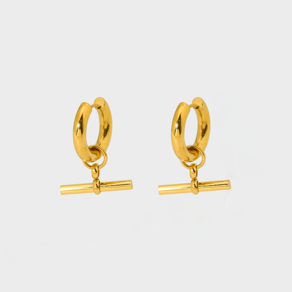 T Bar Hoop Earring-Explore our stylish collection of Two Ways Detachable T- Bar Earring. Elevate your style with these chic accessories, perfect for any occasion. Shop now! 🔥-Dazzledvenus