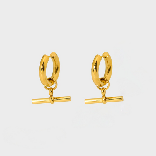 T Bar Hoop Earring-Explore our stylish collection of Two Ways Detachable T- Bar Earring. Elevate your style with these chic accessories, perfect for any occasion. Shop now! 🔥-Dazzledvenus