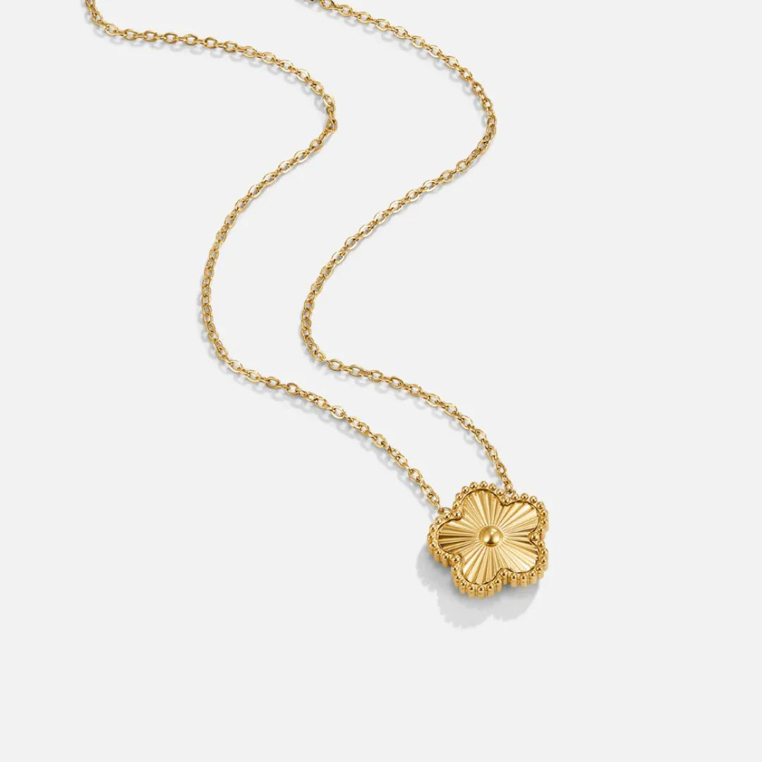 Marie Clover Necklace-Discover the enchanting CZ Four Leaf Reversible Clover Necklace. Uncover the elegance of this reversible piece, perfect for any occasion. Shop Now!-Dazzledvenus