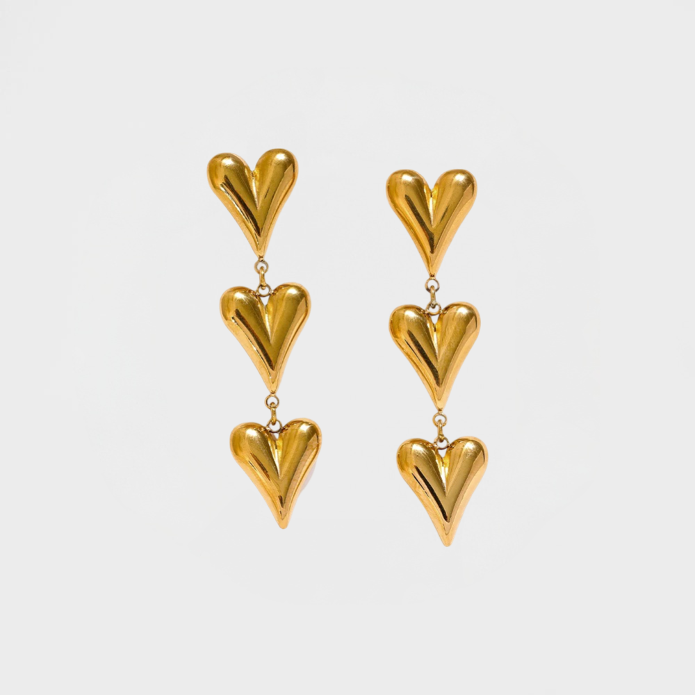 Graduated Heart Drop Earring--Dazzledvenus