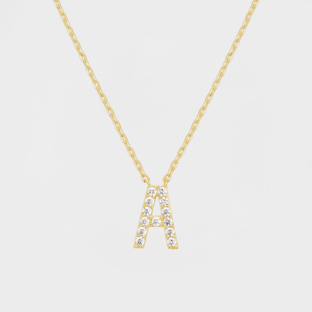 Petite Pavè Initial Necklace-Personalize your style with our Bubble Pendant Tiny Initial Necklace. Explore our collection for unique, customizable jewelry pieces. Order now. 🏆-Dazzledvenus