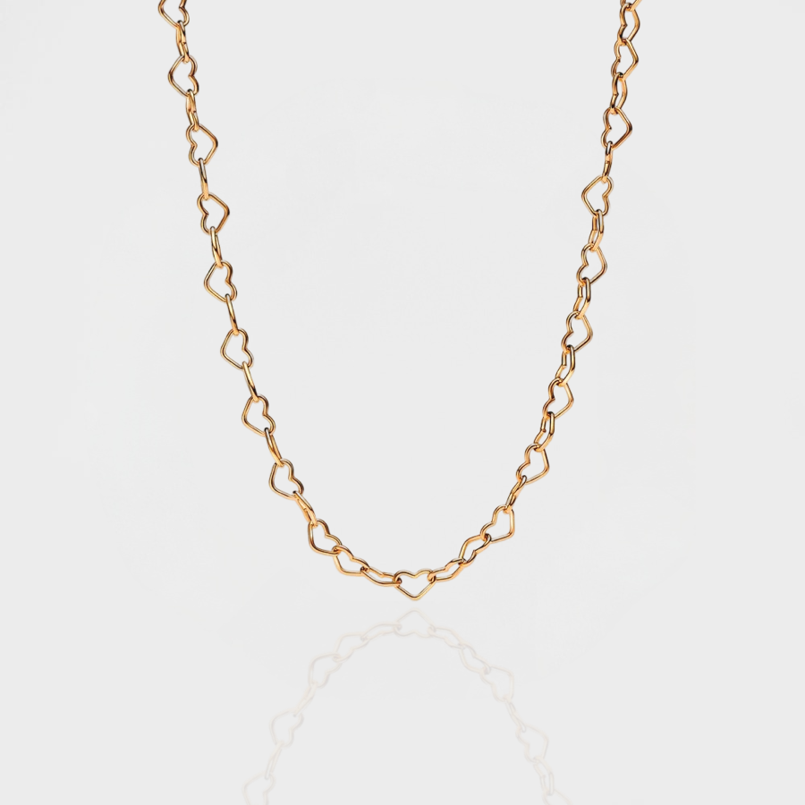 Petite Heart Chain Necklace-Dazzledvenus