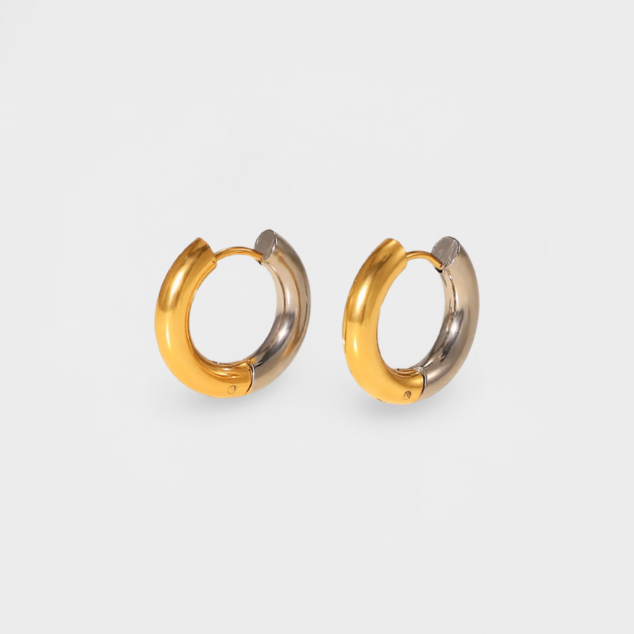 Two Tone Hoop Earring--Dazzledvenus