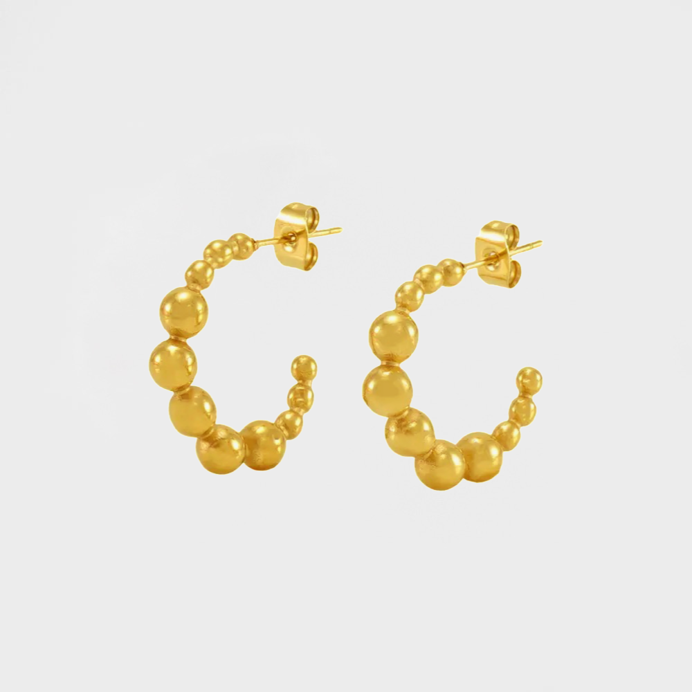 Beaded Small Hoop Earring-Dazzledvenus