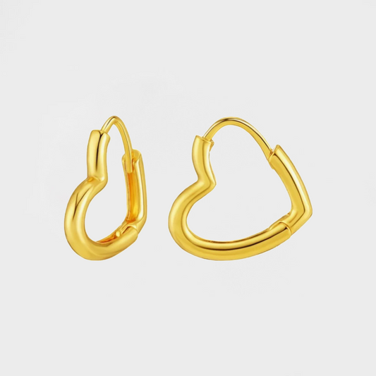 Amour Chunky Heart Hoop Earring-Shop our collection of romantic and stylish heart hoop earrings online. Find the perfect accessory to express your love and elevate your style. Purchase now!💟-Dazzledvenus