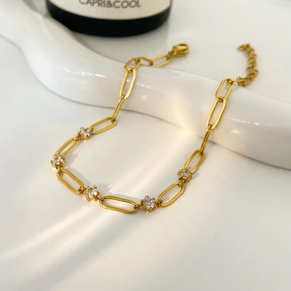 CZ Paperclip Bracelet--Dazzledvenus