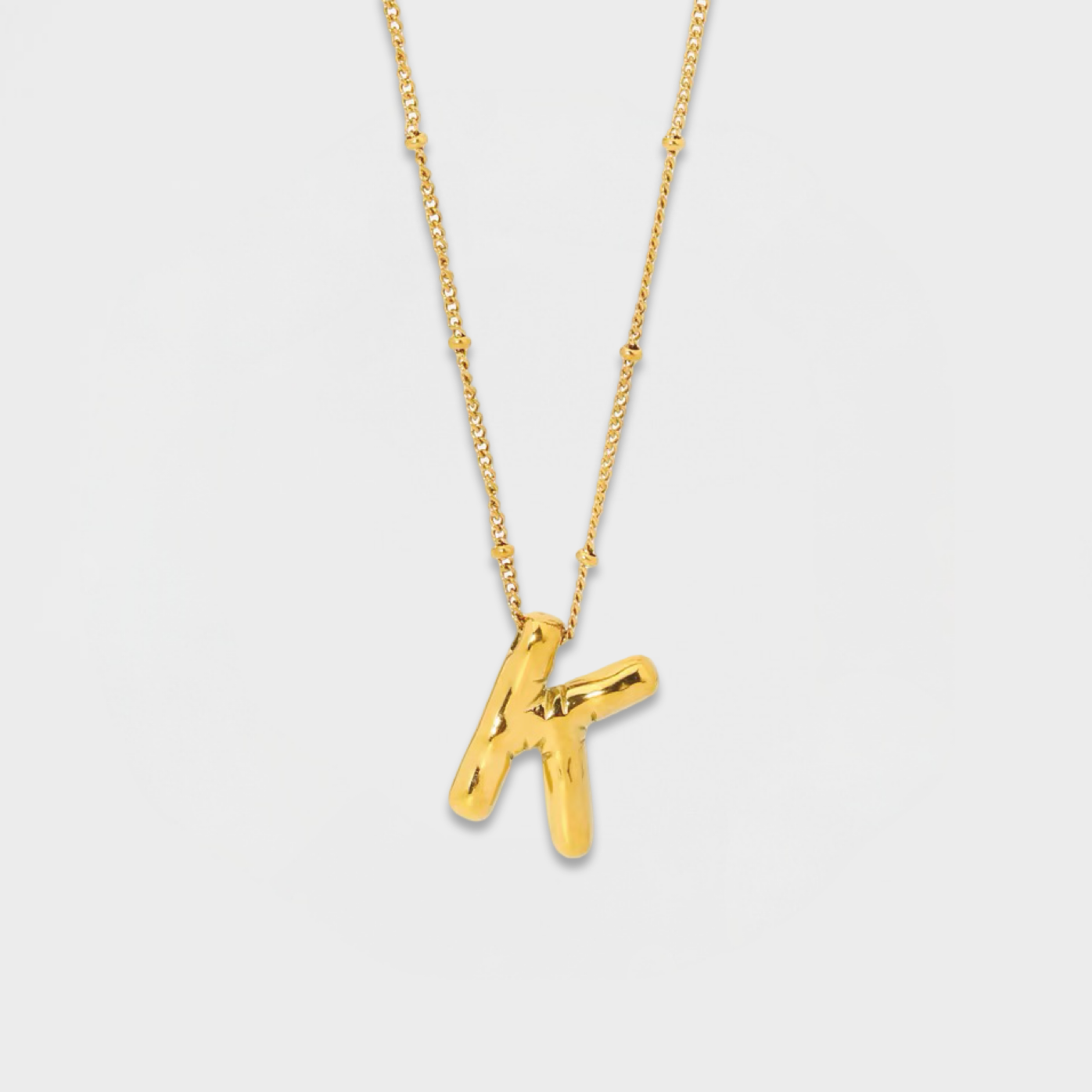 Statement Bubble Letter Necklace-Dazzledvenus