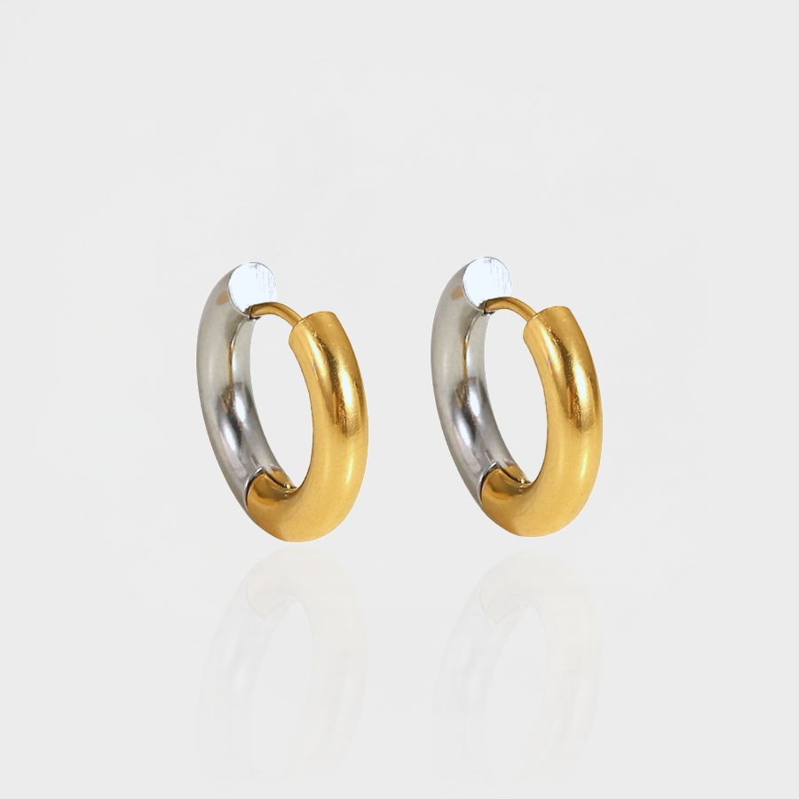 Two Tone Hoop Earring-Dazzledvenus