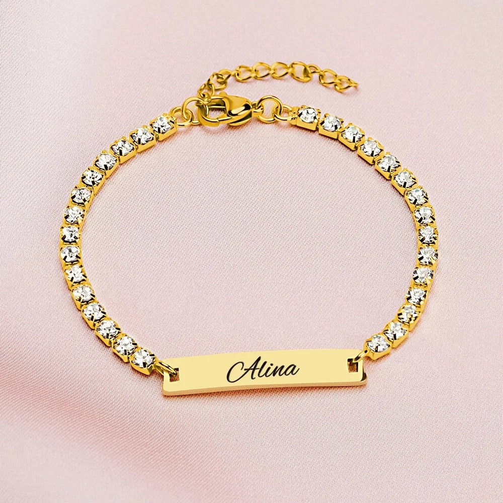 Personalised Name Tennis Bracelet-Elevate your style and make it uniquely yours with our Custom Name Bracelet. Crafted for you, it's the perfect blend of fashion and personalization. Buy Now! 💥-Dazzledvenus