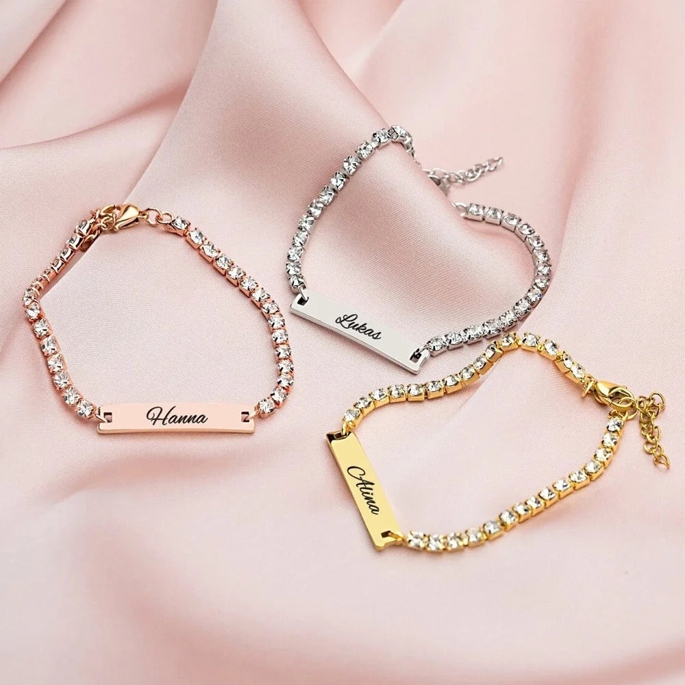 Personalised Name Tennis Bracelet-Elevate your style and make it uniquely yours with our Custom Name Bracelet. Crafted for you, it's the perfect blend of fashion and personalization. Buy Now! 💥-Dazzledvenus