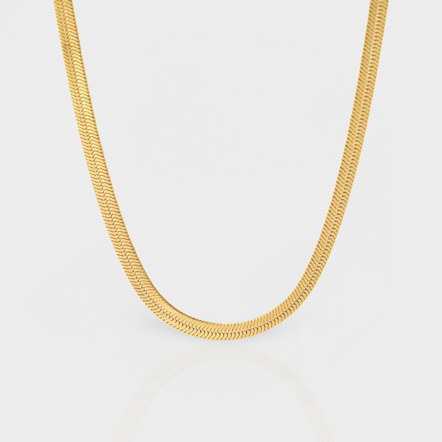 Omega Flat Herringbone Necklace--Dazzledvenus