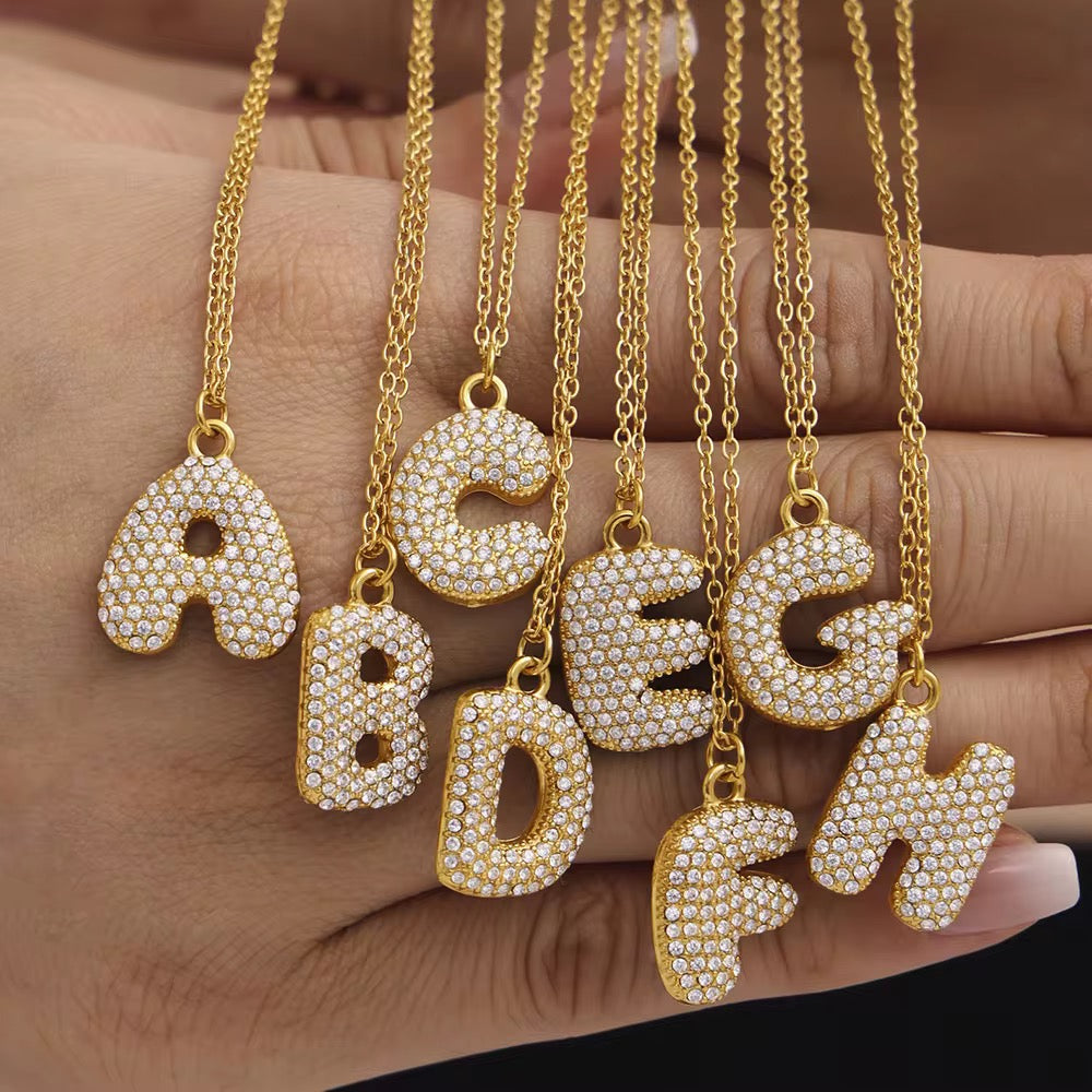 Hailey Pavè Bubble Necklace-Dazzledvenus