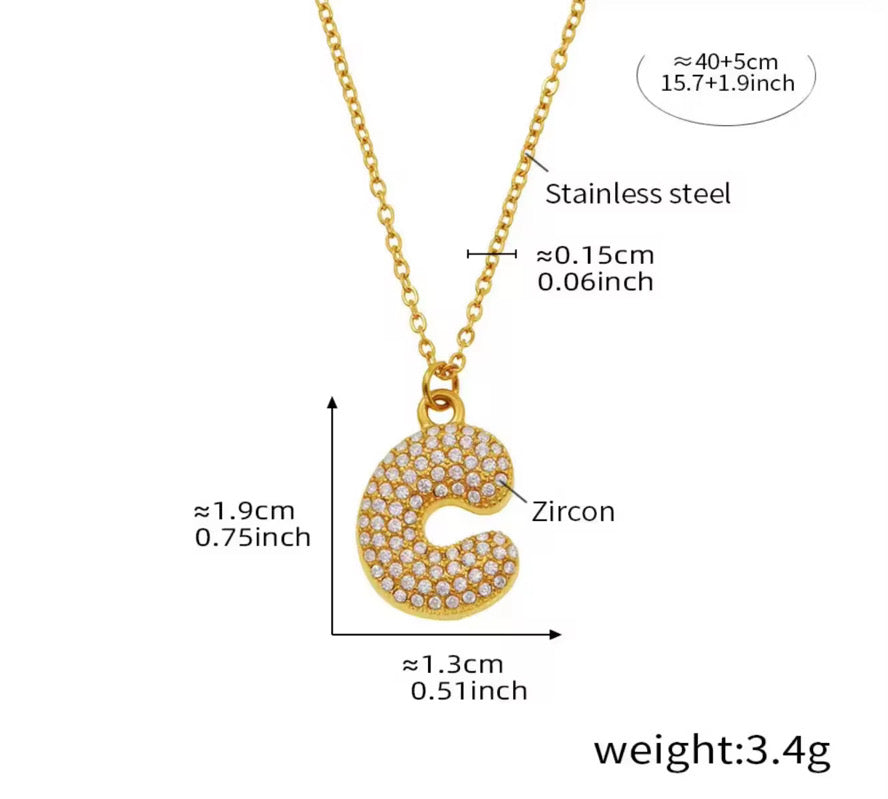 Hailey Pavè Bubble Necklace-Dazzledvenus