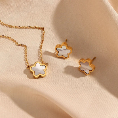 Essential Clover Necklace & Earring Set--Dazzledvenus