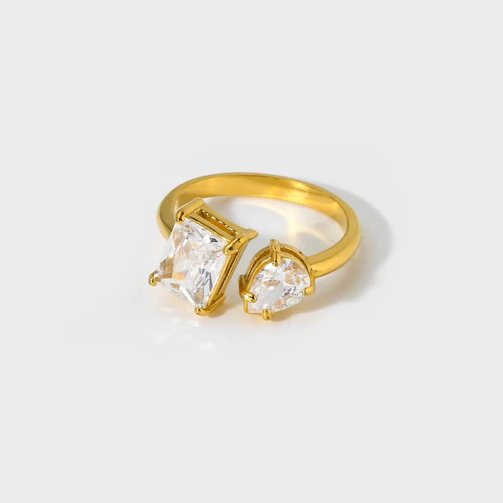 Pear & Square Multicolor Ring-Shop our exquisite collection of Pear & Square Multicolor Ring. Find the perfect symbol of your love with our stunning designs. Buy now!-Dazzledvenus