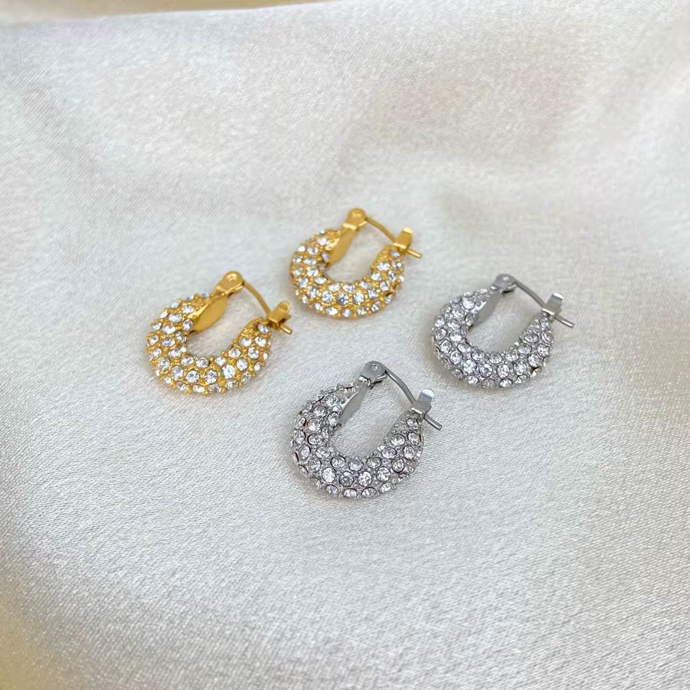 Radiance Pavè Huggie Hoop Earring-Dazzledvenus