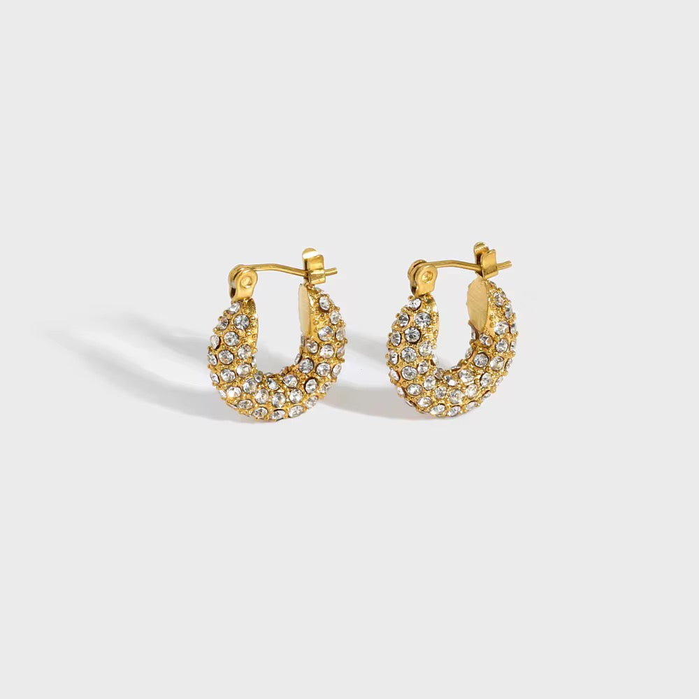 Radiance Pavè Huggie Hoop Earring-Dazzledvenus