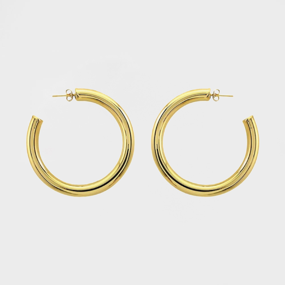 Tube Large Hoop Earrings--Dazzledvenus