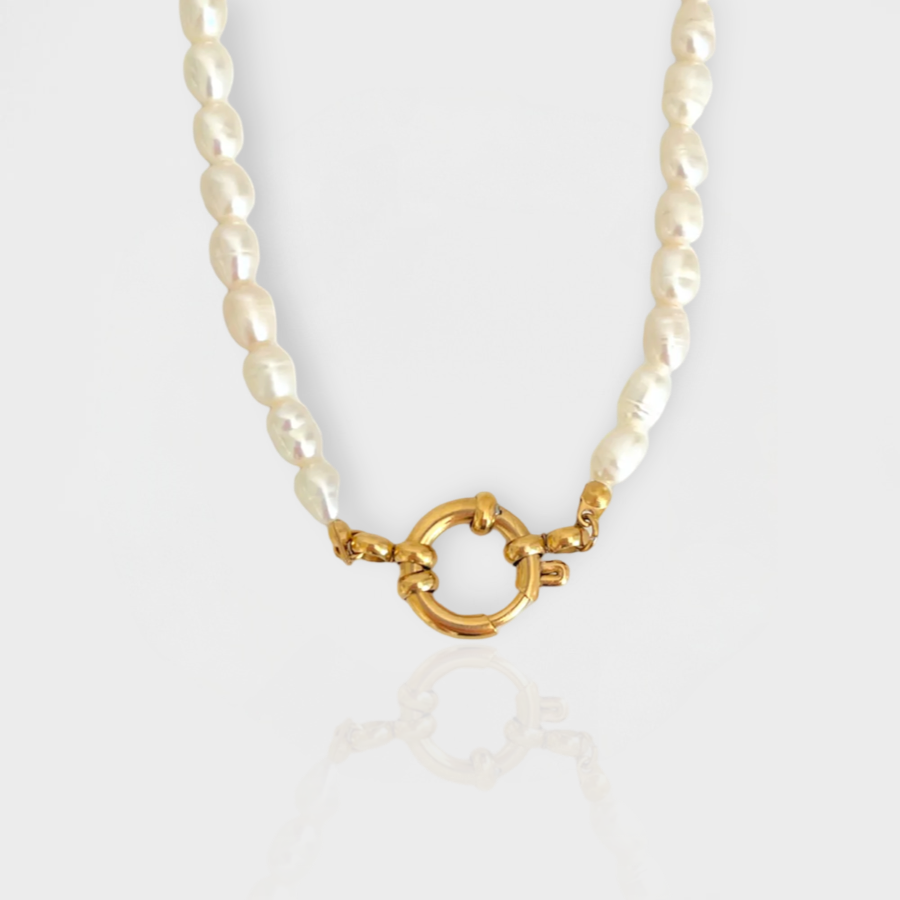 DYO Ocean Pearl Necklace-Purchase stylish Twisted Herring Bone Necklace. Explore our online collection for trendy accessories reflecting the charm of the Emerald Isle. Order yours now!-Dazzledvenus