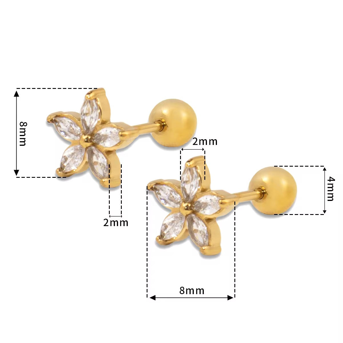 Flora Stud Earring-Dazzledvenus