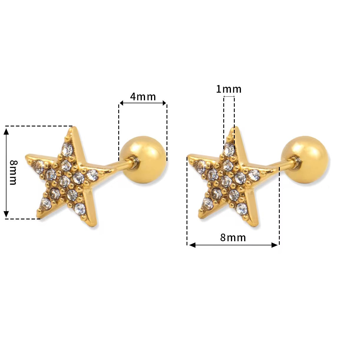 Star Stud Earring-Dazzledvenus
