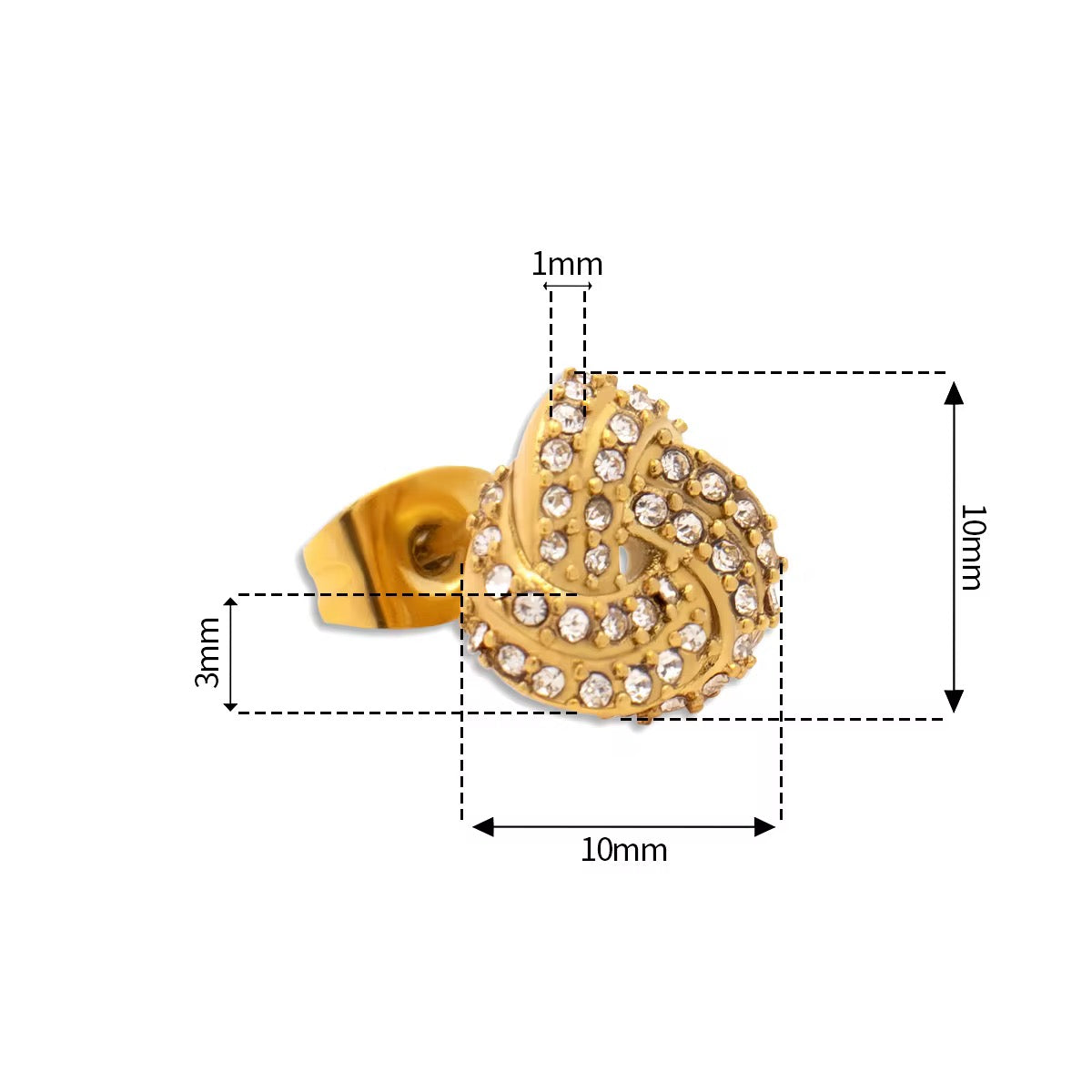 CZ Knot Earring-Dazzledvenus