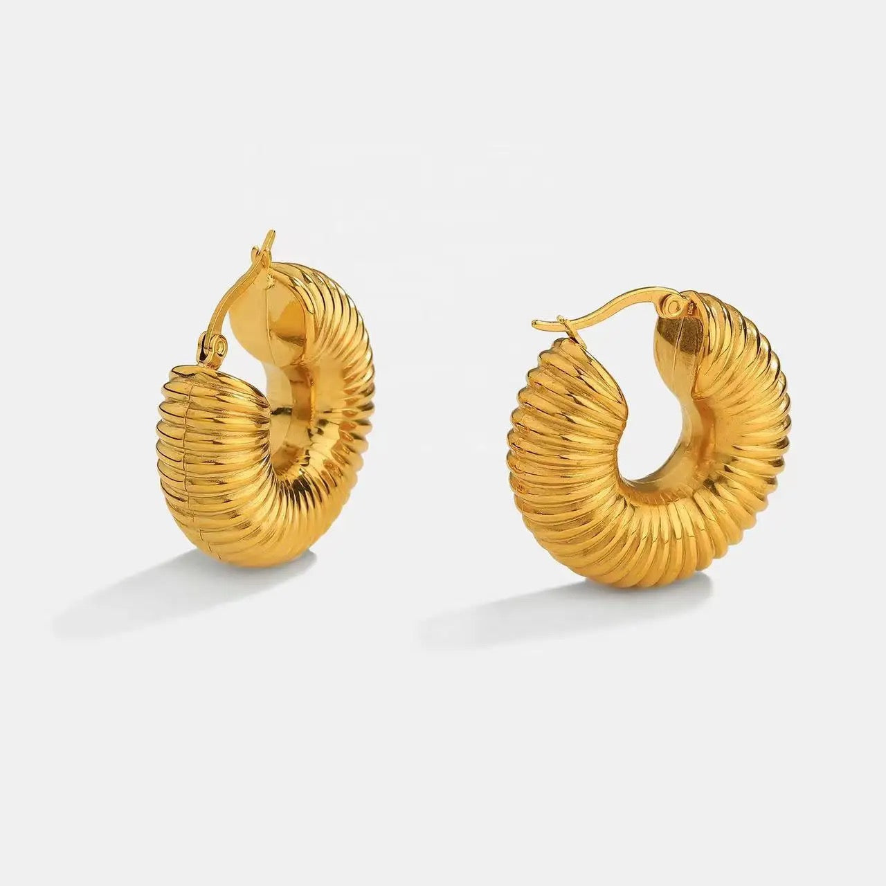 Ridge Hoop Earring--Dazzledvenus