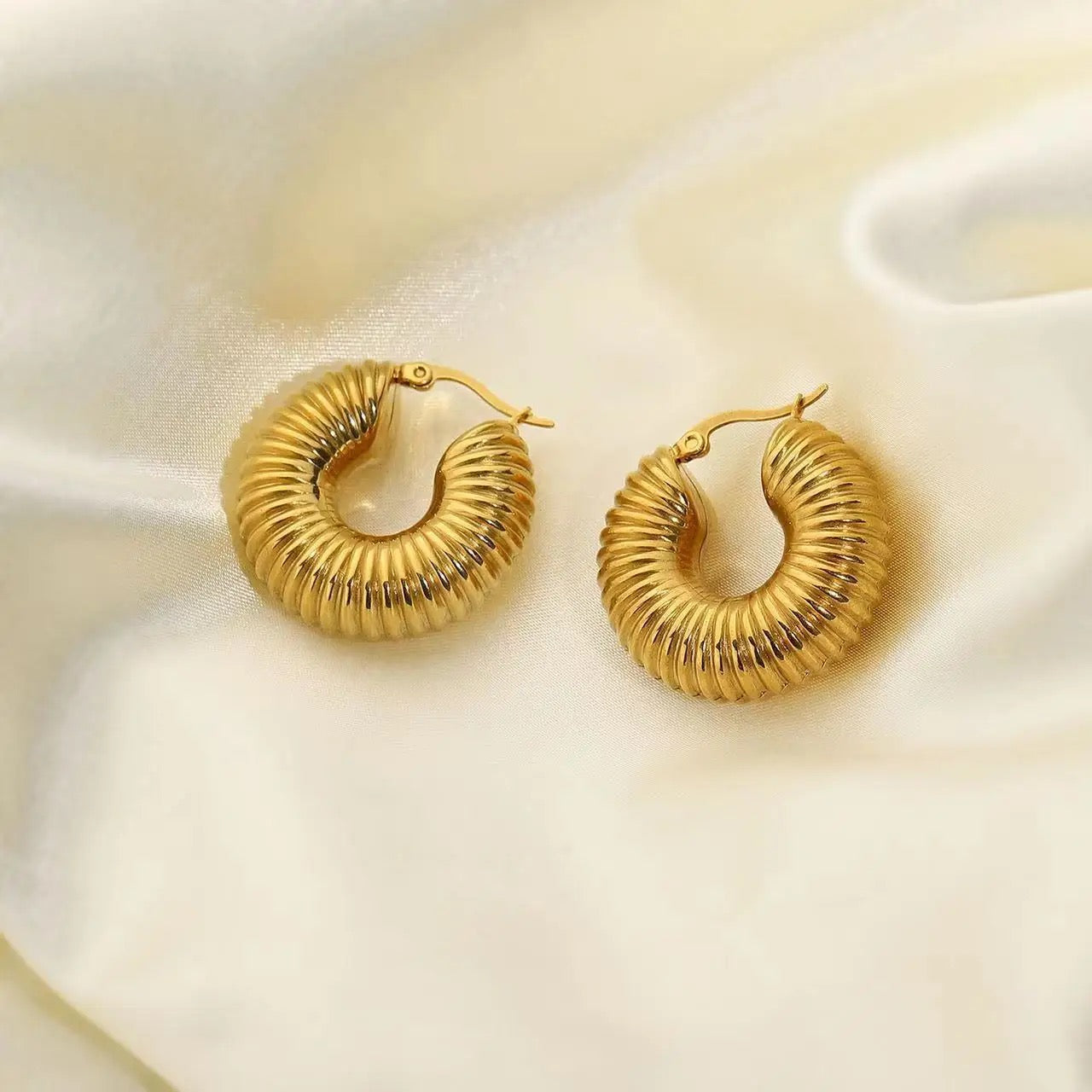 Ridge Hoop Earring--Dazzledvenus