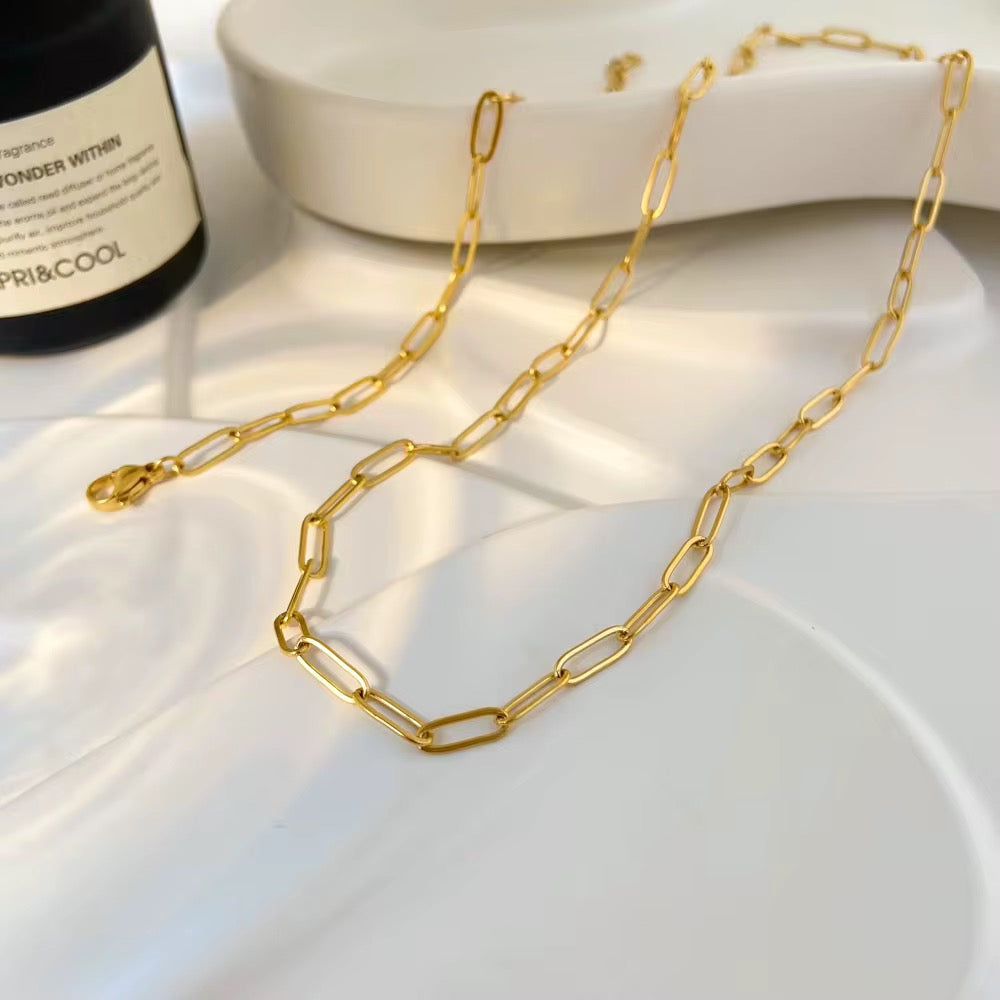 Prime Paperclip Necklace Set-Purchase stylish Twisted Herring Bone Necklace. Explore our online collection for trendy accessories reflecting the charm of the Emerald Isle. Order yours now!-Dazzledvenus